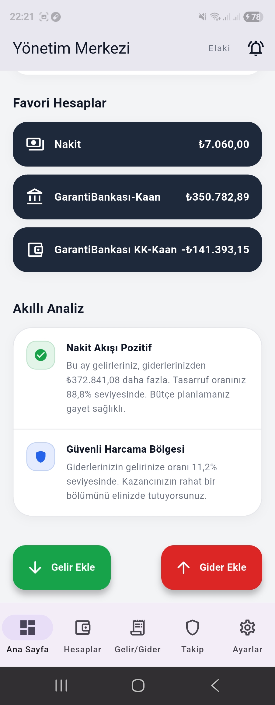 Elaki Finans Kullanıcı Arayüzü